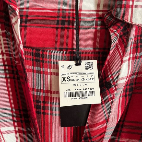 Zara Red White Black The Knot Check Dress - Picture 10 of 14